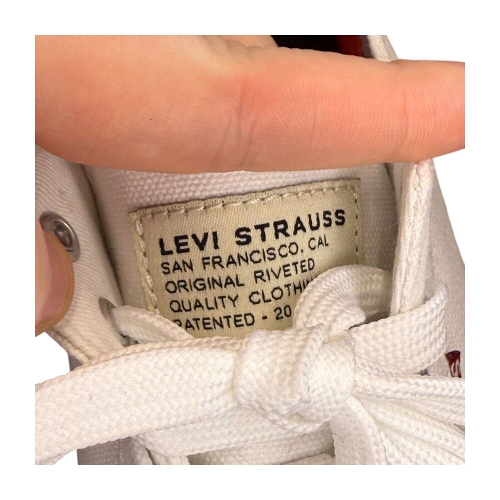 Levi's Anikin Men's Sneakers Sz 10 White Canvas Athletic Tennis Shoes 51036101W1 - Picture 5 of 7
